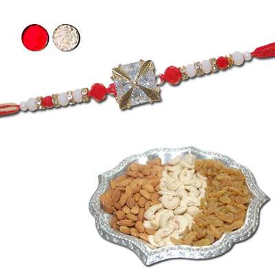 "RAKHIS -AD 4540 A (Single Rakhi), Dryfruit Thali - code RD500 - Click here to View more details about this Product